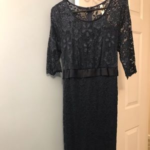 Hello Miz Navy Lace Maternity Dress